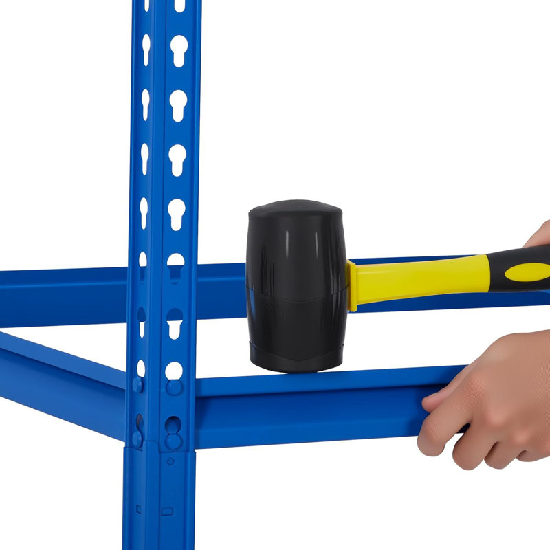 Étagères de rangement pour garage, étagère en métal robuste, support de rangement sans boulons réglable d'une capacité de 2 500 lb avec planches en panneau de fibres à densité moyenne pour le garage, le garde-manger, le sous-sol ou l'entrepôt