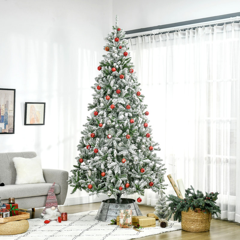 Arbre de Noël artificiel enneigé 9 pi avec branches réalistes, H 8,9 pi