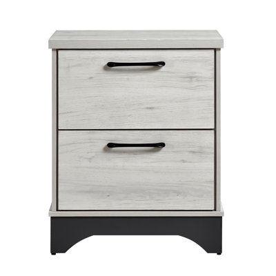 Contemporary Two-Tone And 2-Drawer Nightstand Bedroom Furniture 1Pc