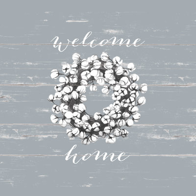 Welcome Home Cotton Distressed 1 Piece Wrapped Canvas Wall Art