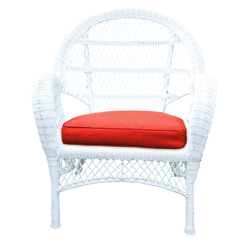 Bynum Wicker Outdoor Lounge Chair, Black, White
