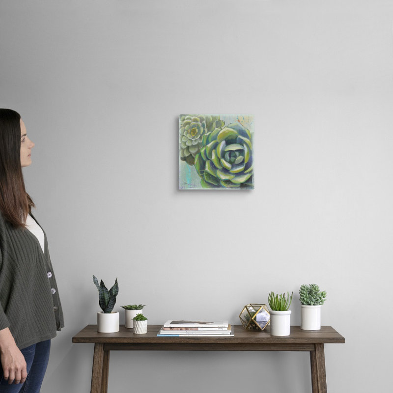 Succulents II, art mural sur toile, H 12 po x l 12 po x P 1,25 po, Toile tendue