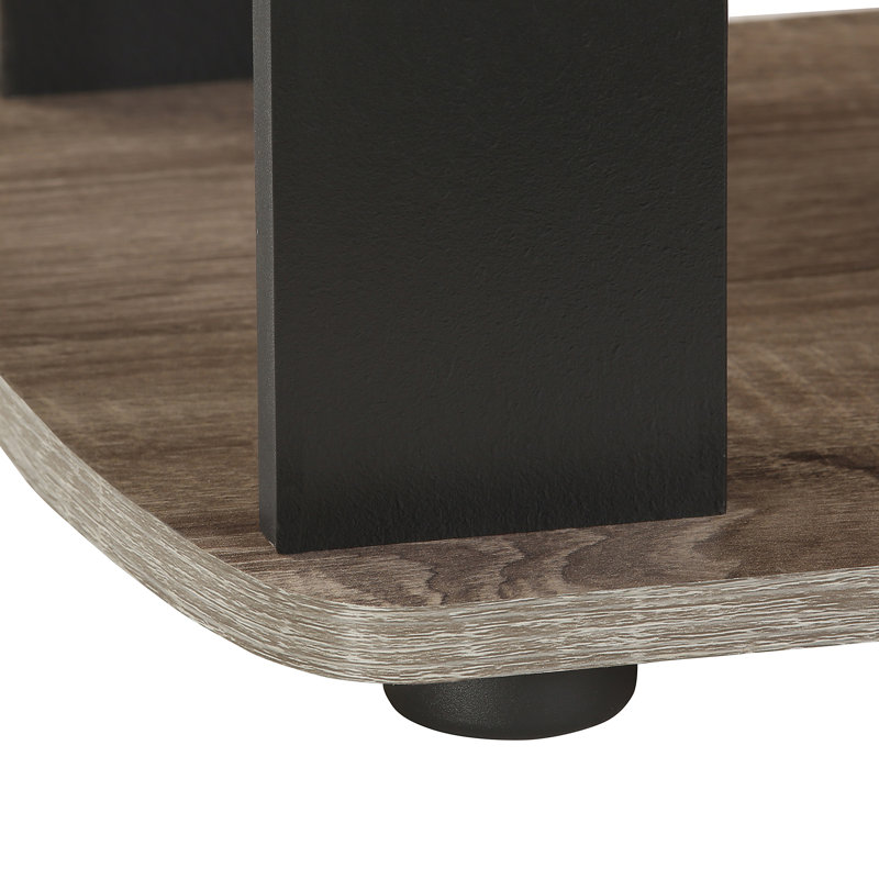 TV Stand for TVs up to 49" with Fireplace Included, French Oak Grey/Black