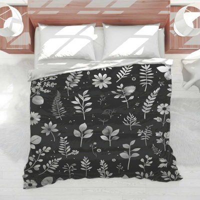 Édredon floral noir moderne