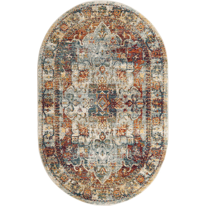 Mekalah Oriental Indoor Rug, Oval 5' x 8'