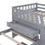 Lit mezzanine simple en L et lit plateforme simple à 7 tiroirs en forme de L-262527434