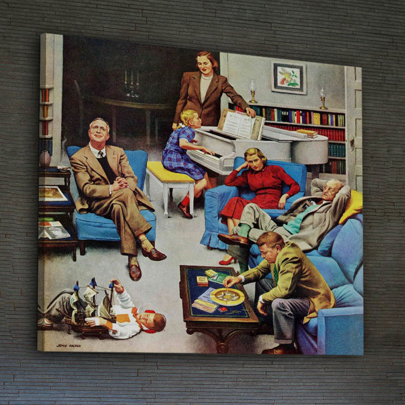 Home Recital by John Falter - Wrapped Canvas Painting, 122cm H x 122cm W