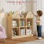 Ensemble de 2 bibliothèques pour enfants, bibliothèque à 2 niveaux en bois pour chambre à coucher, salle de jeux, naturel