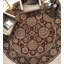 Tapis rond brun noué à la main de haute qualité