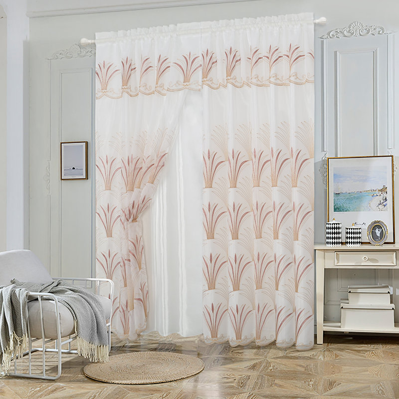 Adelaida Sheer Curtain Single Panel, Blush