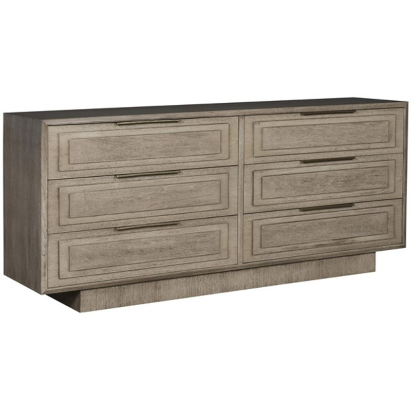 Commode double en bois massif à 6 tiroirs 75 po Bowers
