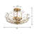 Kaltrina 4-light 18" Brushed Brass Semi Flush Mount with Clear Crystals