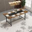 Table de salle à manger industrielle pour 8, table rectangulaire de 70,9 po avec pieds en acier, spacieuse et durable