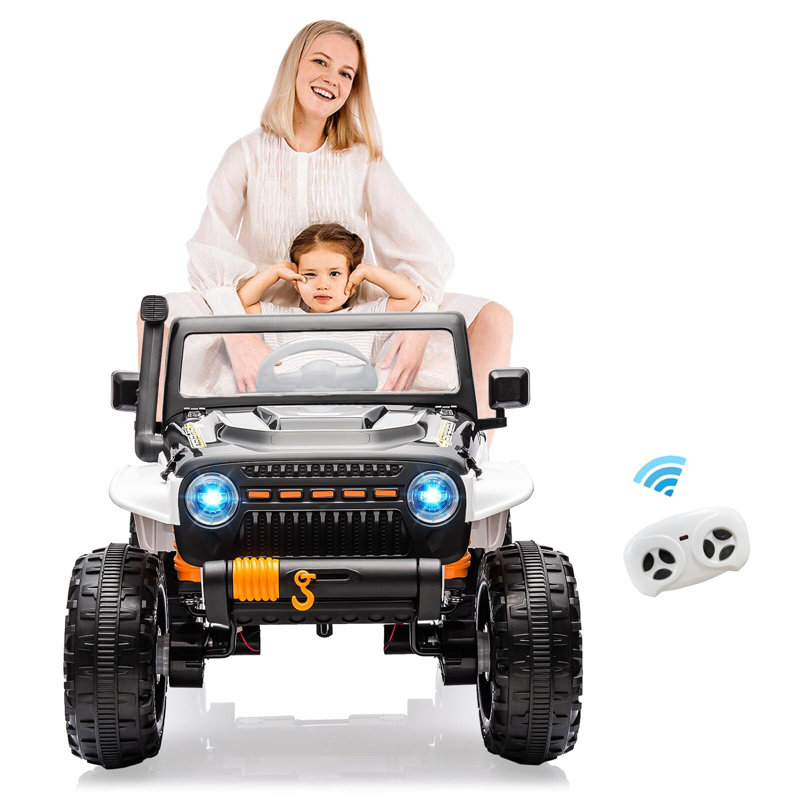 Chariot électrique 24V pour enfants avec télécommande, Gris