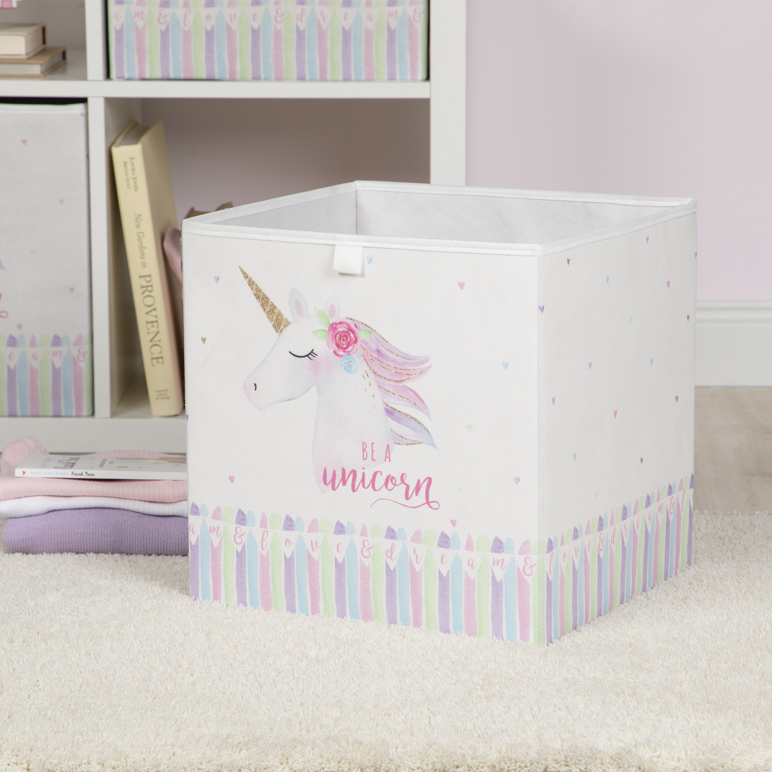 Unicorn collapsible store storage box