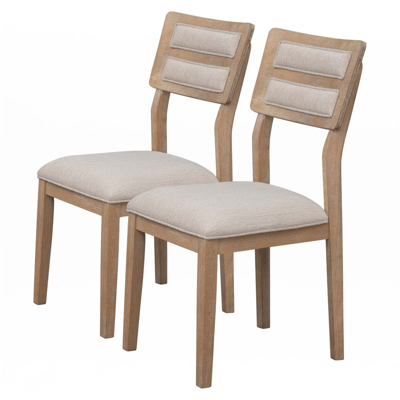 Ensemble de salle à manger 6 pièces de style classique et traditionnel, Beige, Bois naturel délavé