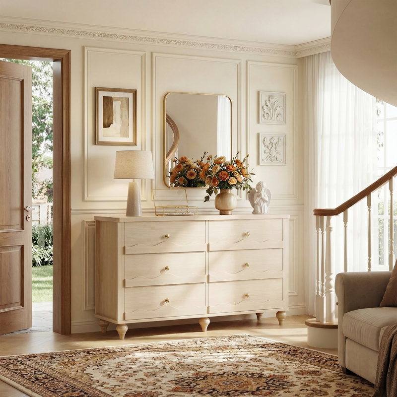Abson 43.3" Dresser With Wood Drawers, Natural