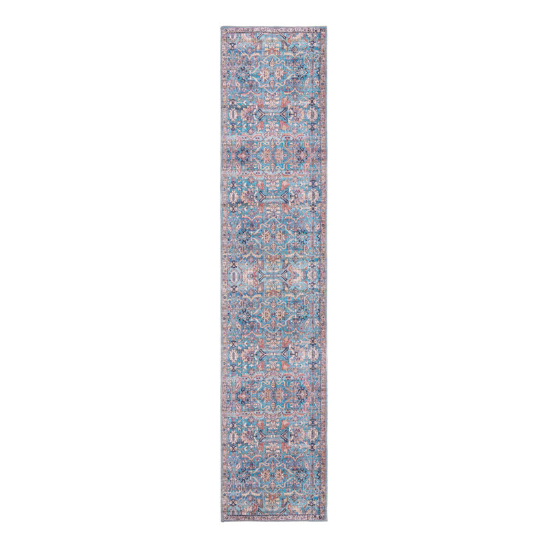 Tapis bleu Enger, Tapis de couloir 2 pi 7 po x 12 pi