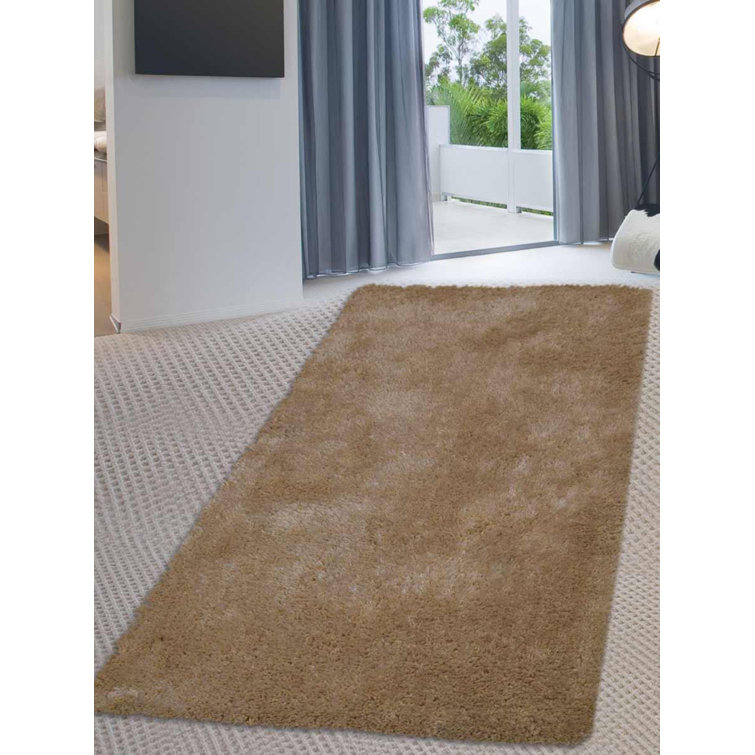 Henricks HAND TUFTED SHAG POLYESTER ECO-FRIENDLY AREA RUGS - Ivory Color | Solid Design