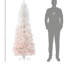 Arbre de Noël rose et blanc, sans arrosage ni gouttes d'aiguille 6 pi blanc, assemblage facile