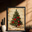 Arbre de Noël rétro noir, art mural, impressions de style rétro-1284094307