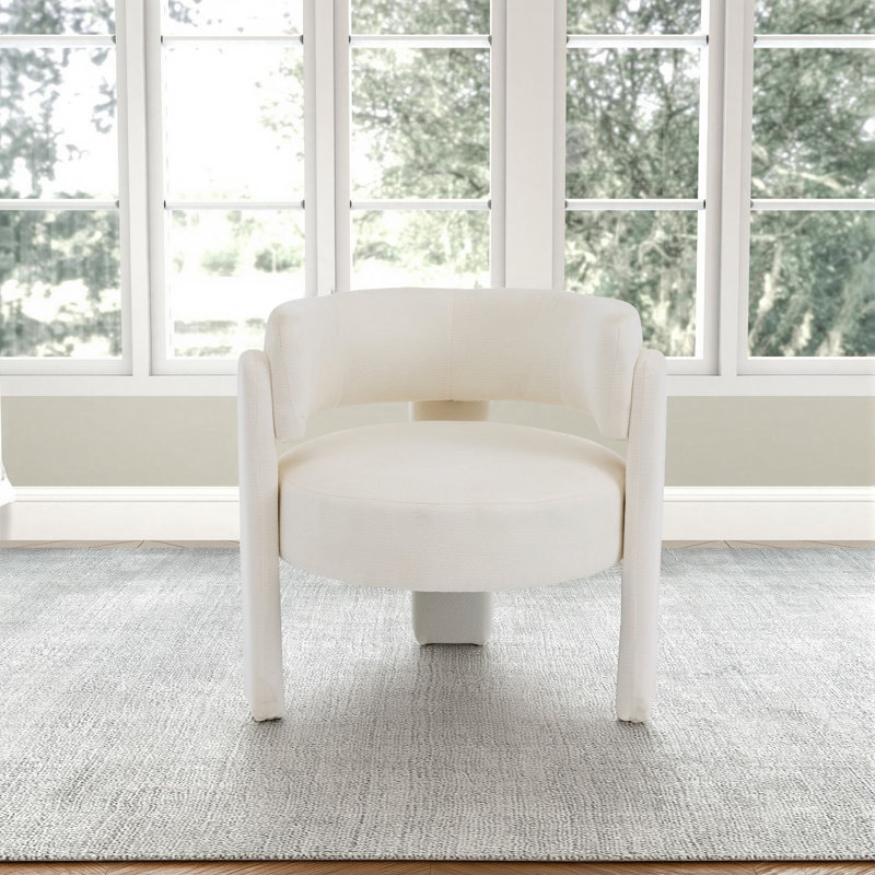 Fauteuil d'appoint en chenille 32,68 po, Blanc