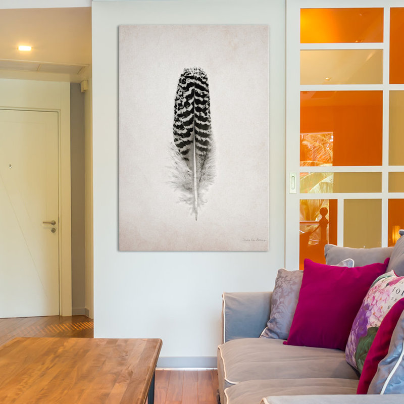 Plumes, impression sur toile tendue, H 12 po x l 8 po x P 0,75 po