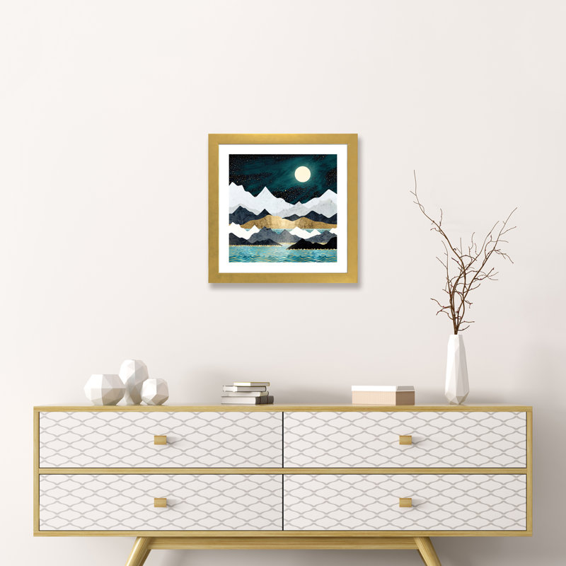« ocean stars » par spacefrog designs-print, H 16 po x l 16 po x P 1 po, Papier encadré doré