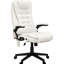 Fauteuil en cuir PU blanc avec massage par vibration et siège de soutien pour le dos