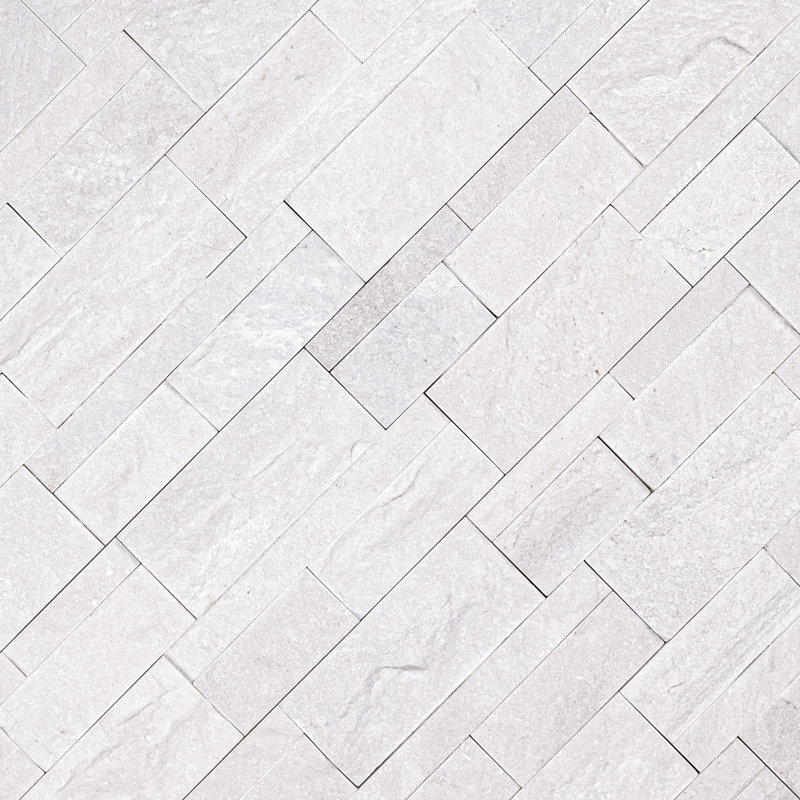 Stonecrest 9 in. x 24 in. Split Face Natural Stone Ledger Panel Wall Tile, Auric White