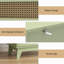 HOMCOM Rattan Chest of Drawers 4 Drawers with Tapered Legs, Light Green