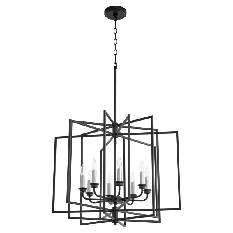Lustre géométrique à 8 lumières Melora, Noir