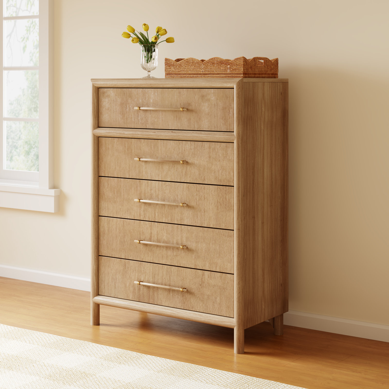 Colleen 5 - Drawer Chest, Natural