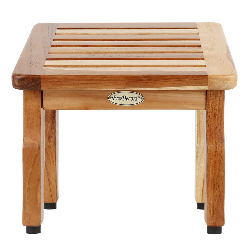 EcoDecors, 12'' W Teak Shower Foot Stool