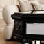 Table basse rectangulaire avec finition miroir argentée et accents noirs rétro, élégante pour le bureau du salon, l 23,6 po x P 48 po H 18,5 po, facile à nettoyer
