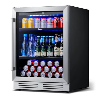 Yeego 24'' Built-in Beverage Refrigerator Beer Fridge Drink Cooler Max 140 Cans
