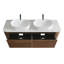 Meuble-lavabo de 60 po avec lavabo, meuble-lavabo mural noyer avec porte-serviettes gratuit-134280861-134280863