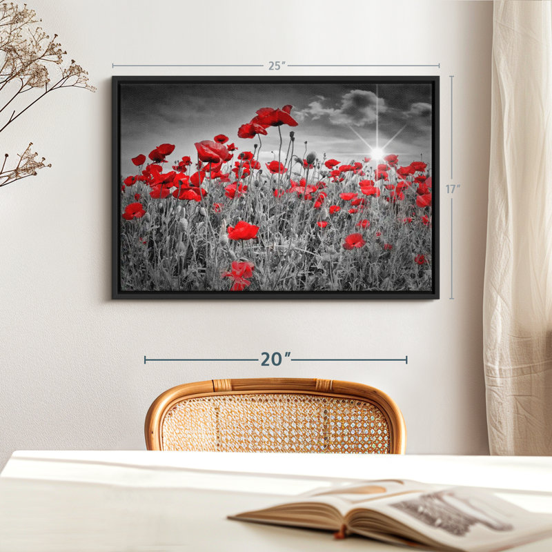 Floral et botanique «Red Poppies Pop», H 17 po x l 25 po