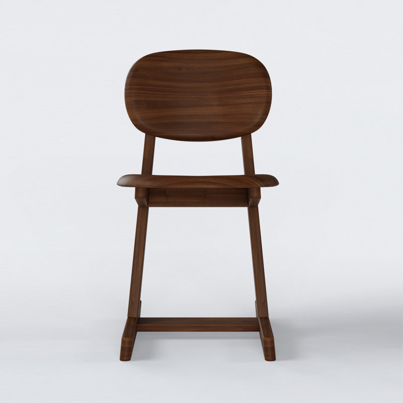 KufenKarl Solid Wood Dining Chair, Walnut Dark