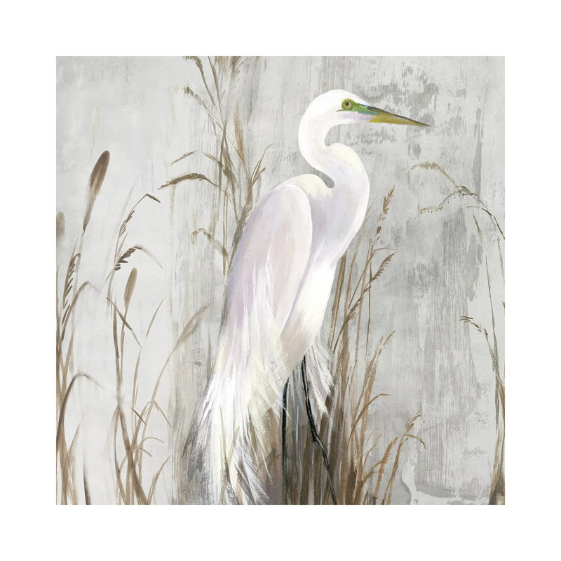 Heron In The Reeds by Aimee Wilson - Painting on Canvas, Wrapped Canvas, 93.98 cm H x 93.98 cm W x 1.91 cm D