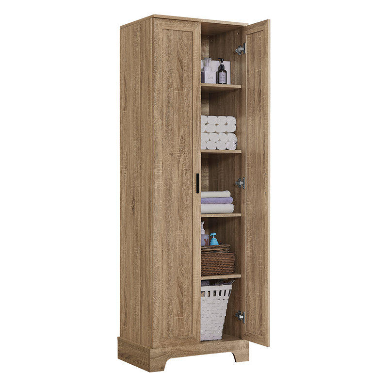 Medium Density Fiberboard (MDF) Single Storage Cabinet ( 71.2'' H x 23.3'' W x 16.9'' D), Brown