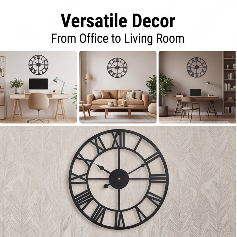 Retro clock, Roman numeral clock, home decoration wall clock