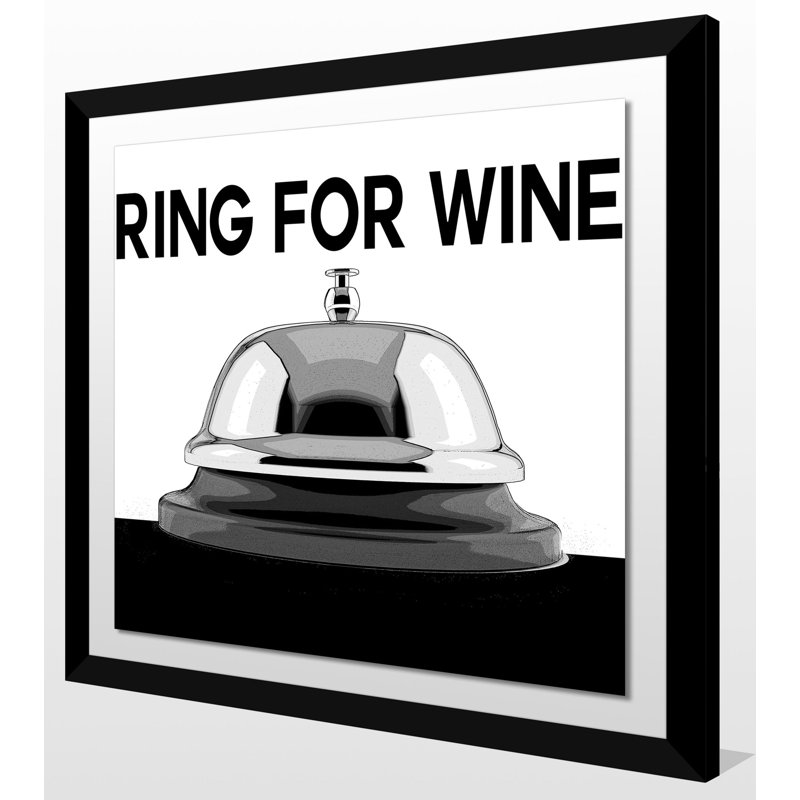 «Ring For Wine», impression sur toile, H 25,5 po x l 25,5 po x P 1 po, Cadre noir