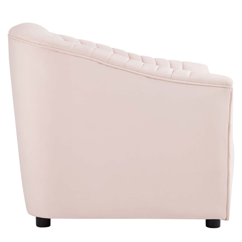 Fauteuil capitonné en velours Modway Annonce Performance, Velours beige