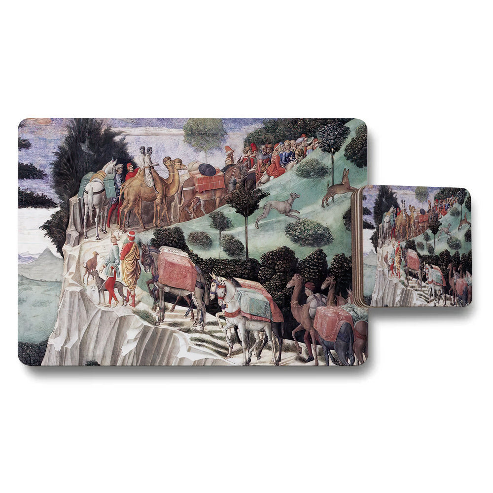 Historical Caravan Scene Placemats And Coaster Set