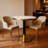 30" Sintered Stone Dining Table With Gold Metal Pedestal Base – Commercial & Residential Use For Cafés, Restaurants & Small Spaces-124302013-128942186
