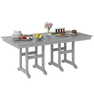 Patio Dining Picnic Table Outdoor 6 Person Heavy Duty Tabletop Waterproof for All Weather