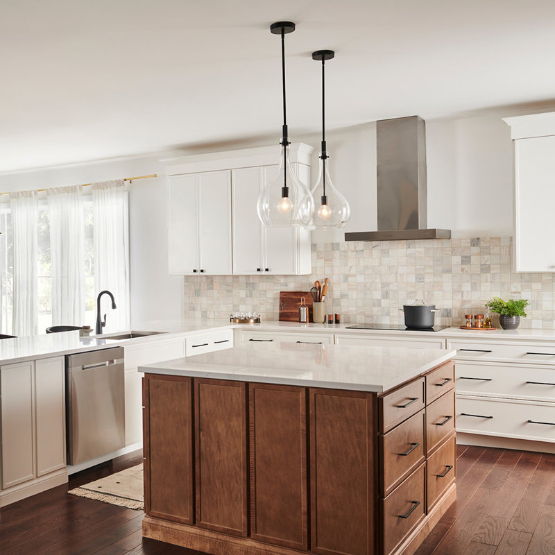 Ziggy 23" Single Light Teardrop Pendant w/ Clear Glass, Black