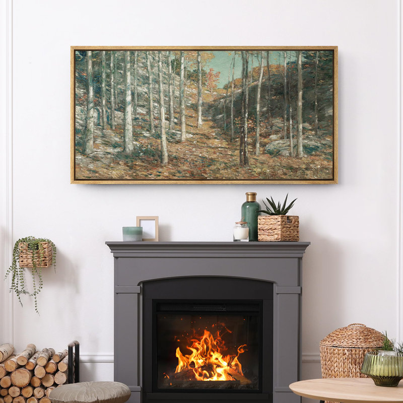 Automne, bois, forêt rustique, paysage, art moderne, Naturel, H 30 po x l 60 po