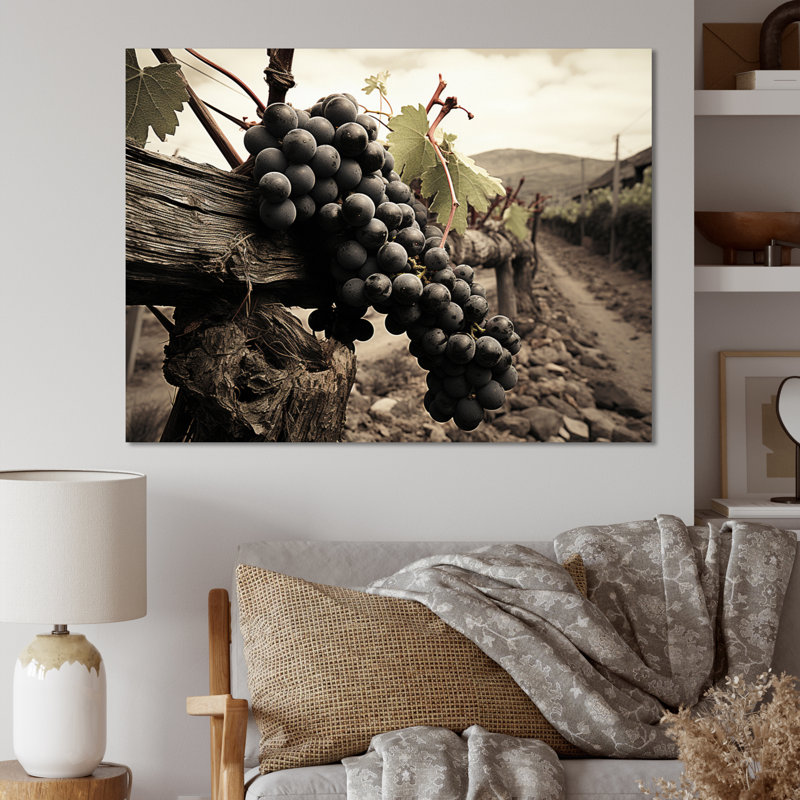 Vintage Charm Winery - vignoble, art mural, H 12 po x l 20 po x P 1 po, Toile tendue